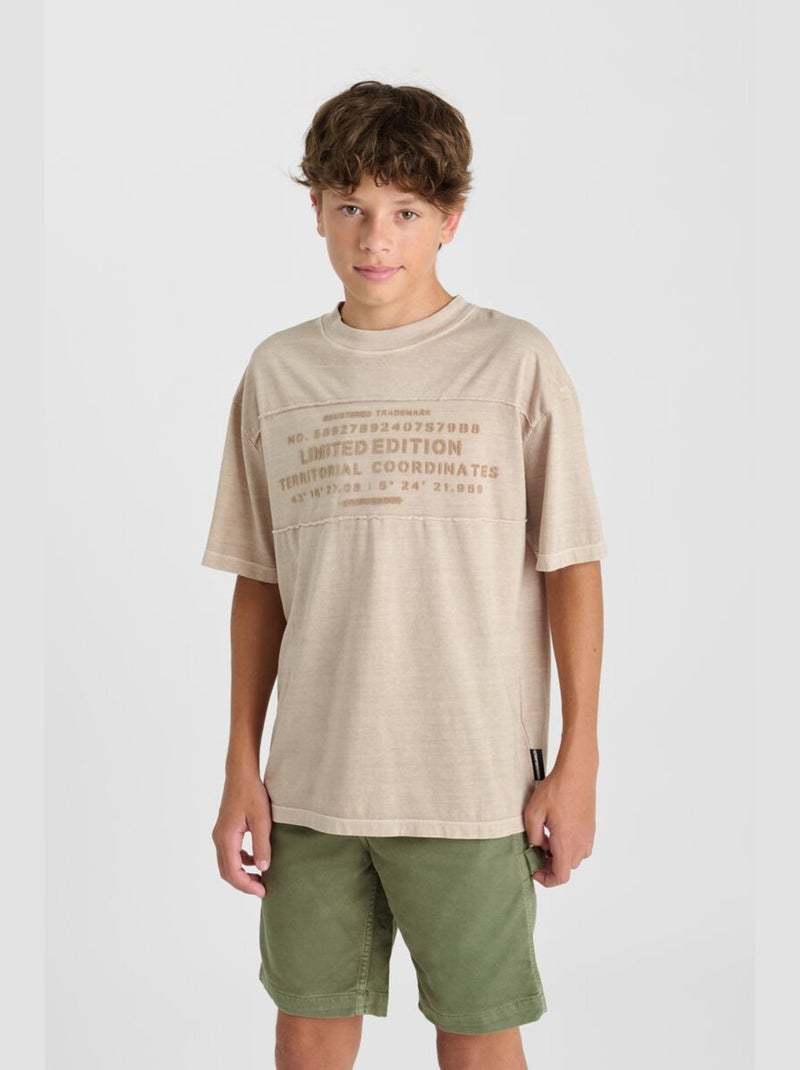 Tee-Shirt KOLOBO 'Le Temps Des Cerises' Beige - Kiabi