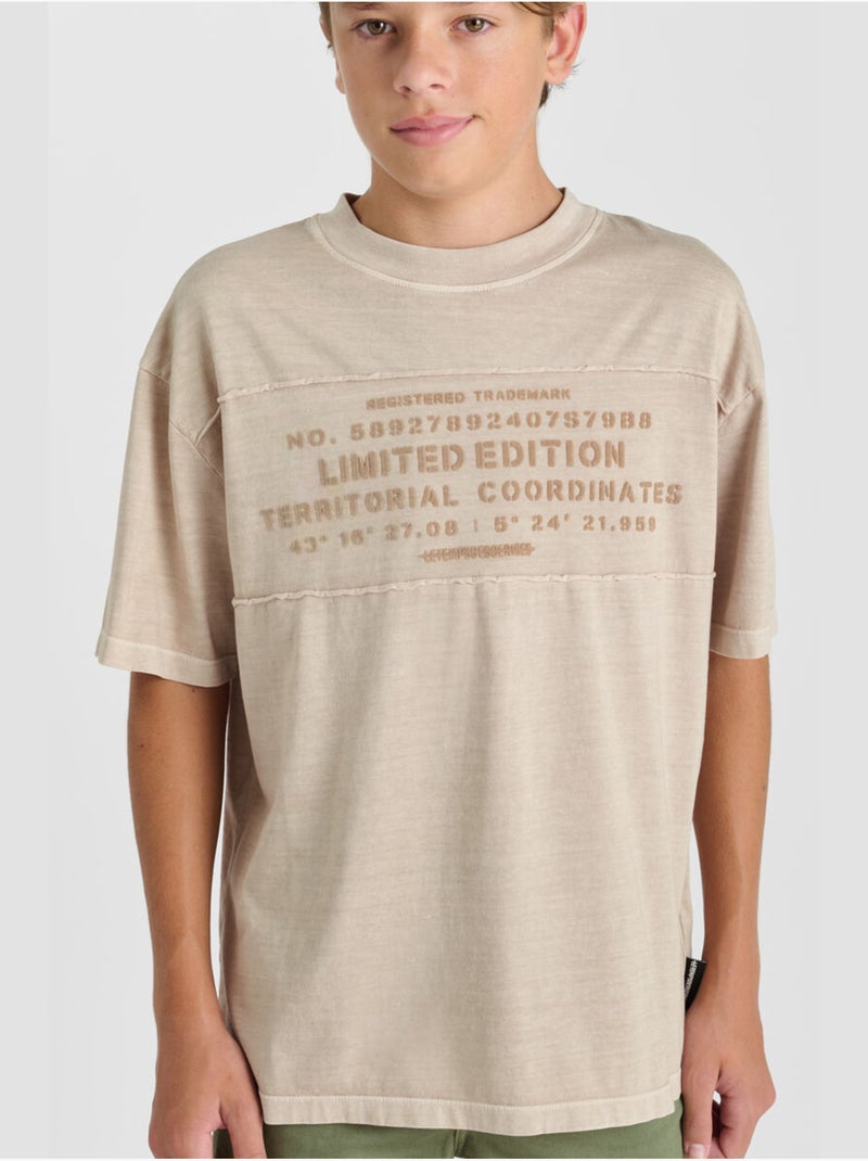 Tee-shirt kolobo 'le temps des cerises' Beige - Kiabi