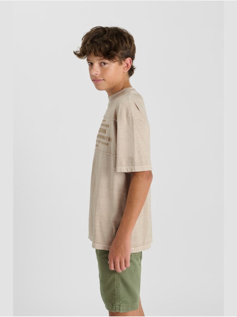 Tee-shirt kolobo 'le temps des cerises' Beige - Kiabi