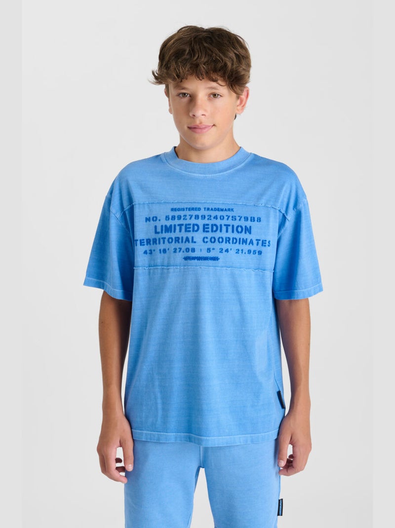Tee-Shirt KOLOBO 'Le Temps Des Cerises' Bleu - Kiabi