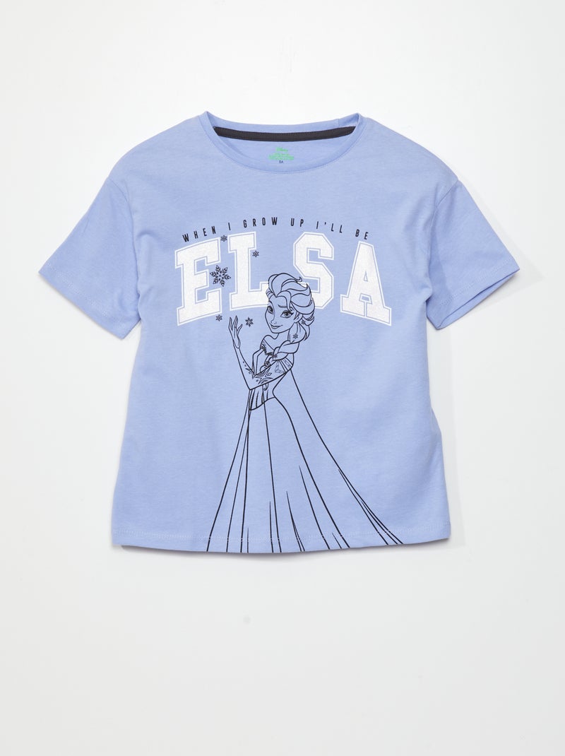 Tee-shirt 'La Reine des Neiges' 'Disney' Bleu - Kiabi