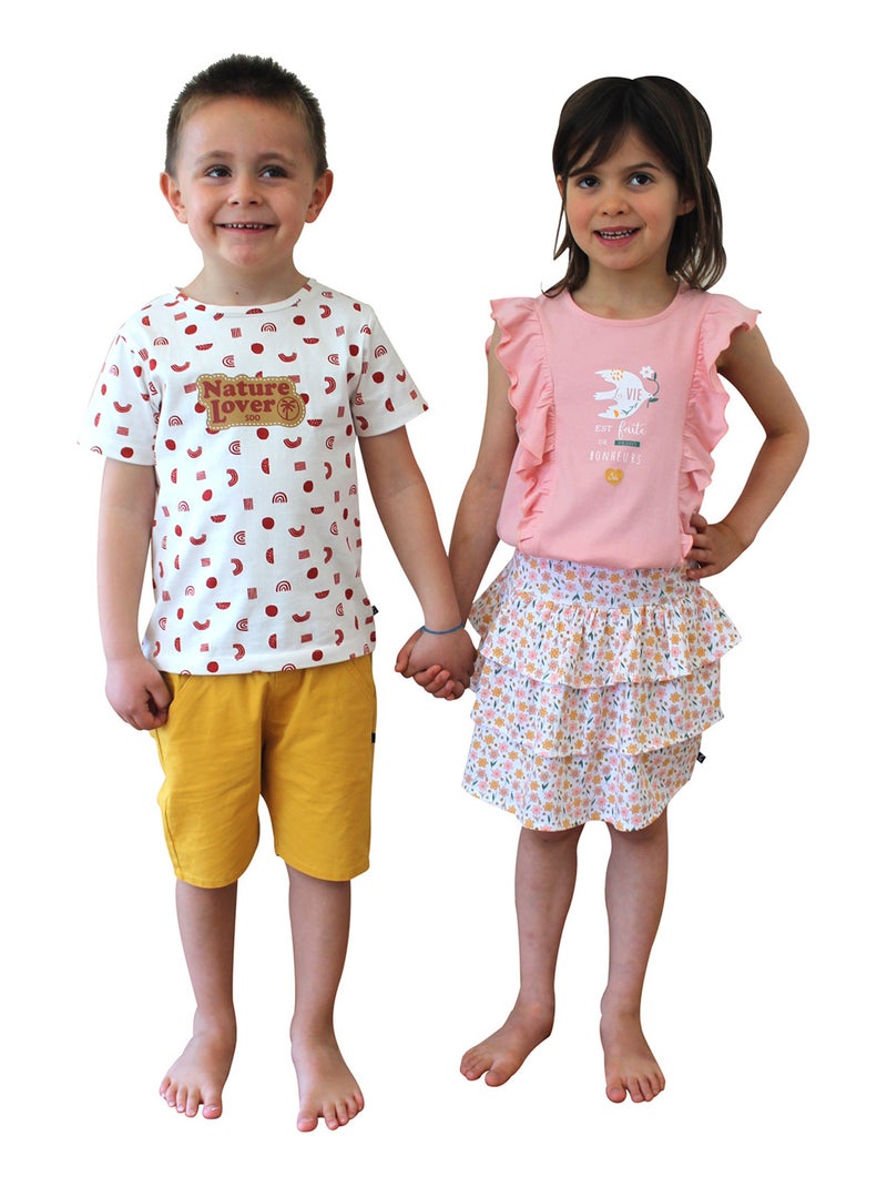 TEE SHIRT LAKDAR MANCHES COURTES ENFANT Blanc - Kiabi