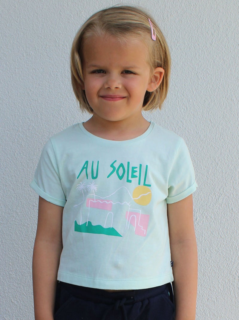 TEE SHIRT LAMBERTINE MANCHES COURTES ENFANT Vert - Kiabi