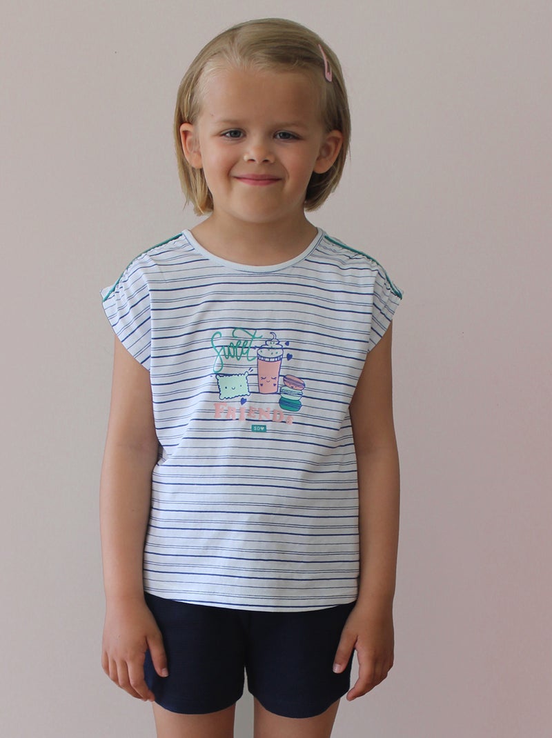 TEE SHIRT LAMIA SANS MANCHES ENFANT Blanc - Kiabi