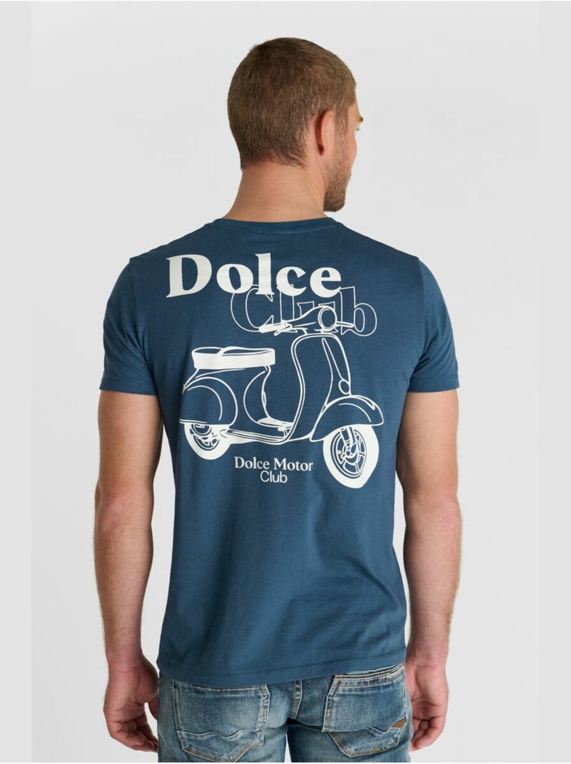 Tee-shirt lance 'le temps des cerises' Bleu - Kiabi