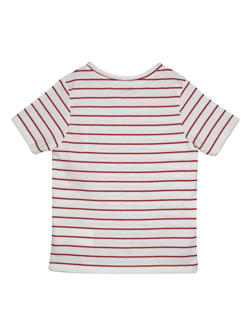 TEE SHIRT LAOUEN MANCHES COURTES ENFANT Blanc - Kiabi