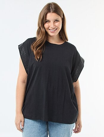 Tee-shirt large avec strass