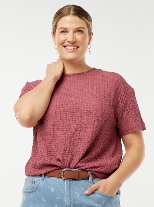 Tee-shirt large en maille gaufrée - Kiabi