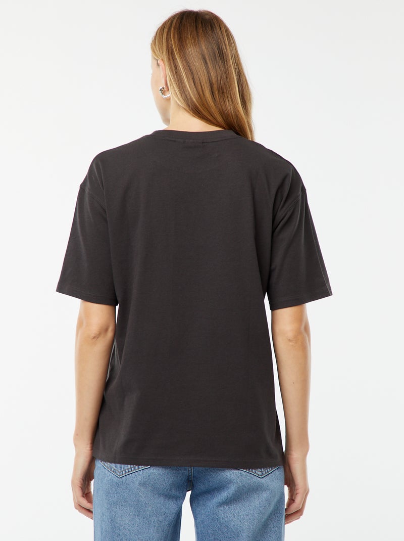 Tee-shirt large imprimé 'AC/DC' Noir - Kiabi