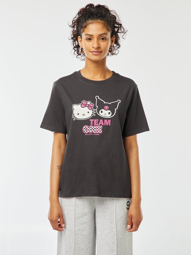 Tee-shirt large imprimé 'Hello Kitty' NOIR - Kiabi