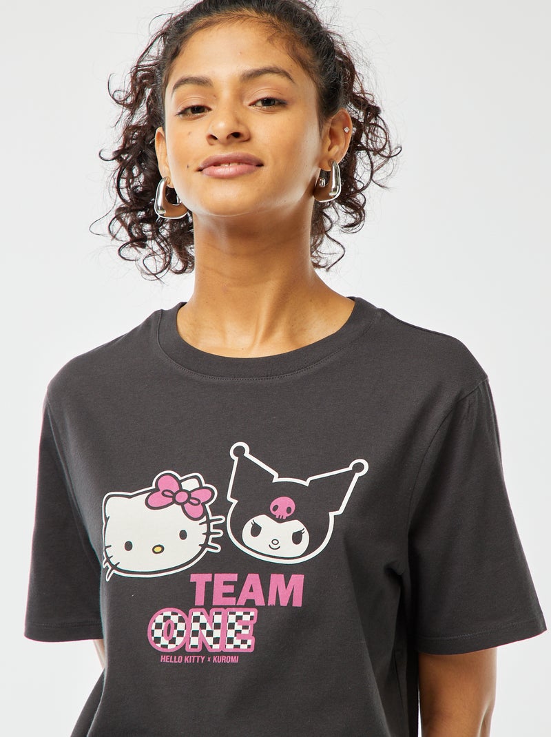 Tee-shirt large imprimé 'Hello Kitty' NOIR - Kiabi