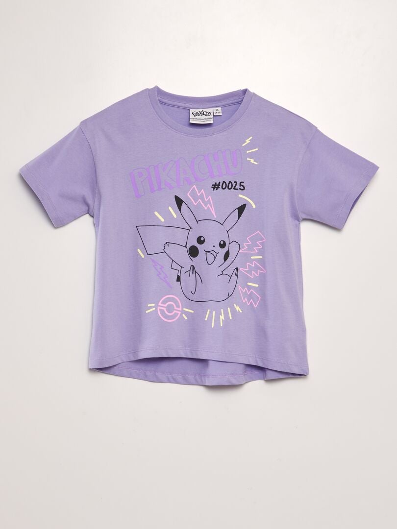 Tee-shirt large 'Pikachu' Violet - Kiabi