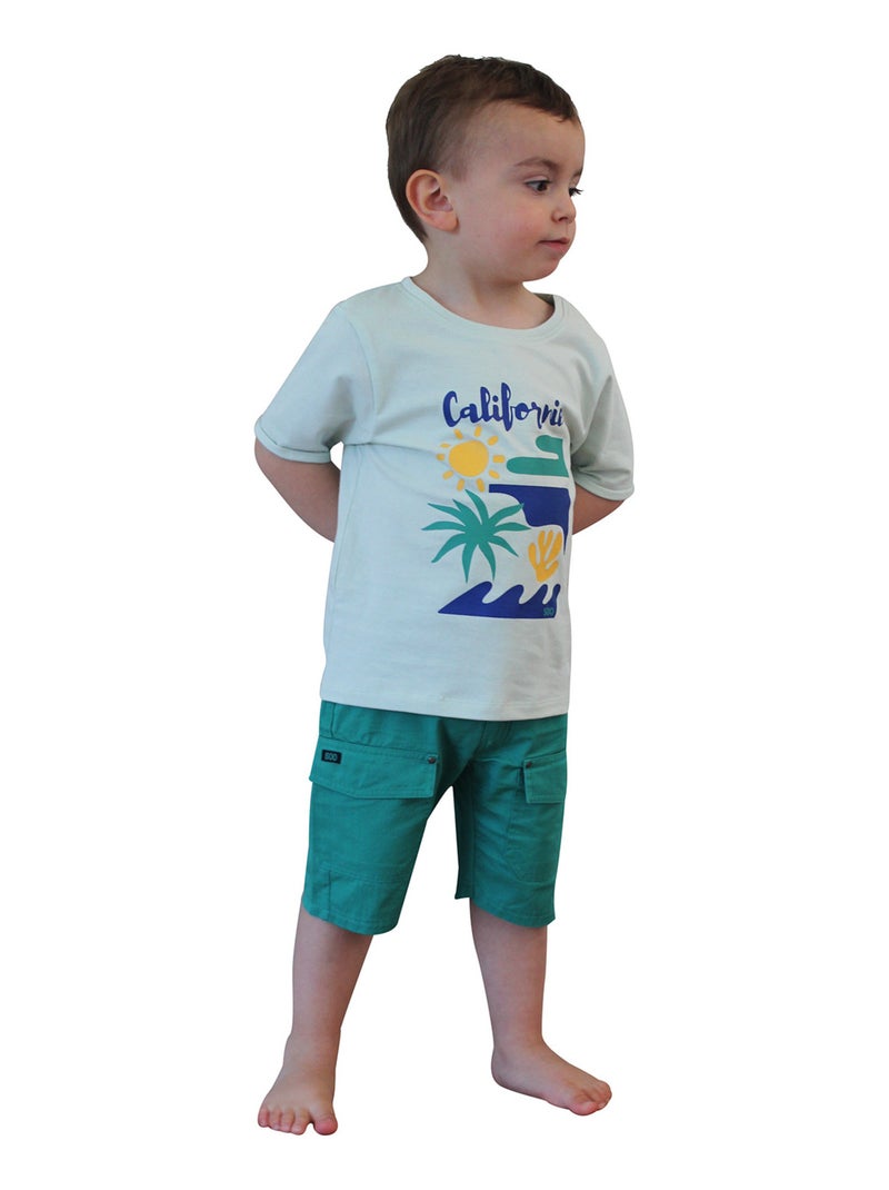 TEE SHIRT LAURIAN MANCHES COURTES ENFANT Vert - Kiabi