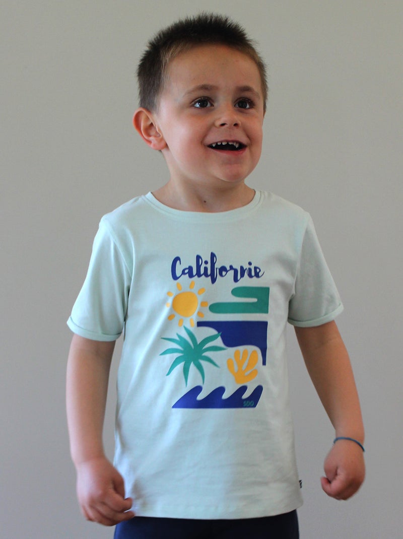TEE SHIRT LAURIAN MANCHES COURTES ENFANT Vert - Kiabi
