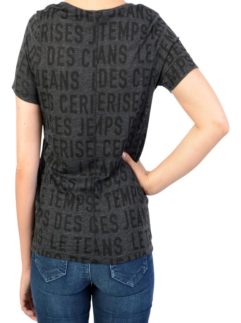 Tee Shirt Le Temps Des Cerises Lyrics Gris foncé - Kiabi