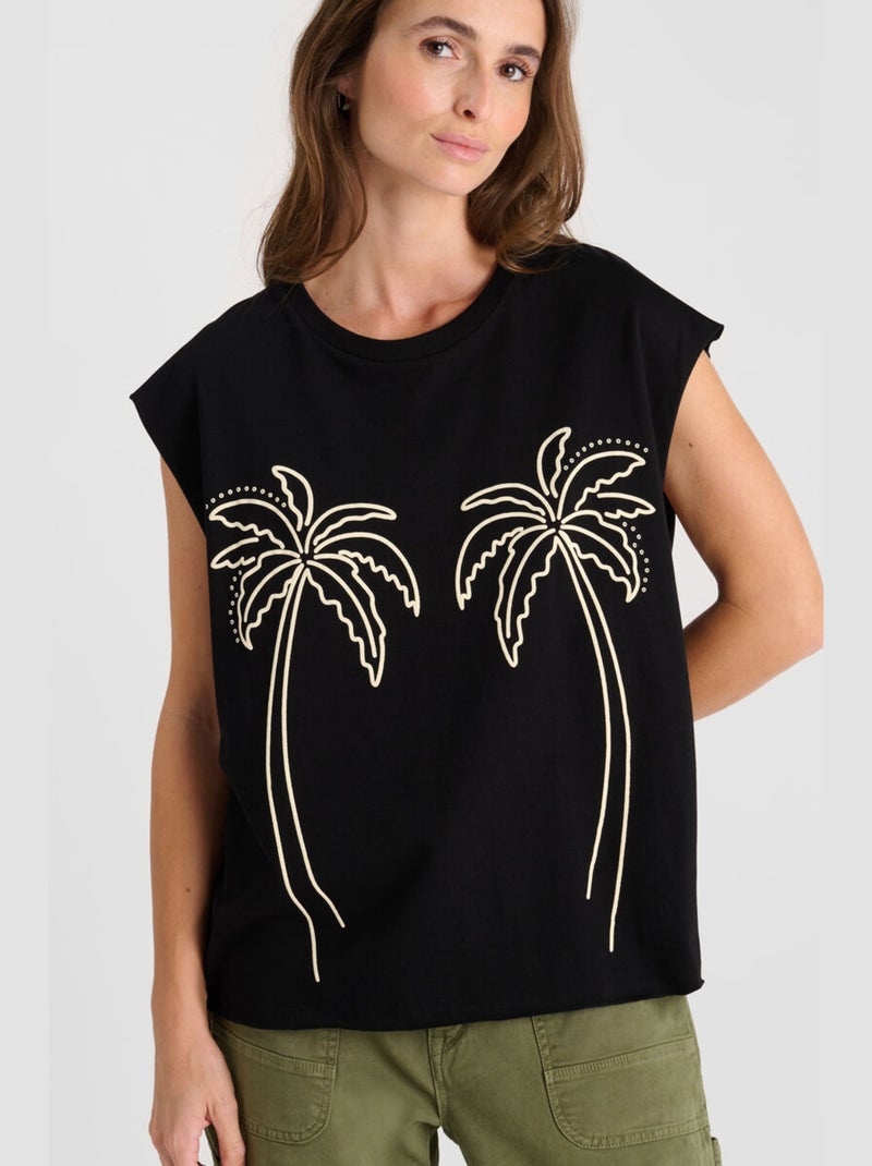 Tee-Shirt LELY 'Le Temps Des Cerises' Noir - Kiabi