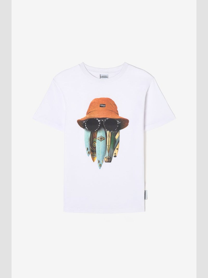 Tee-Shirt LEPICBO 'Le Temps Des Cerises' Blanc - Kiabi