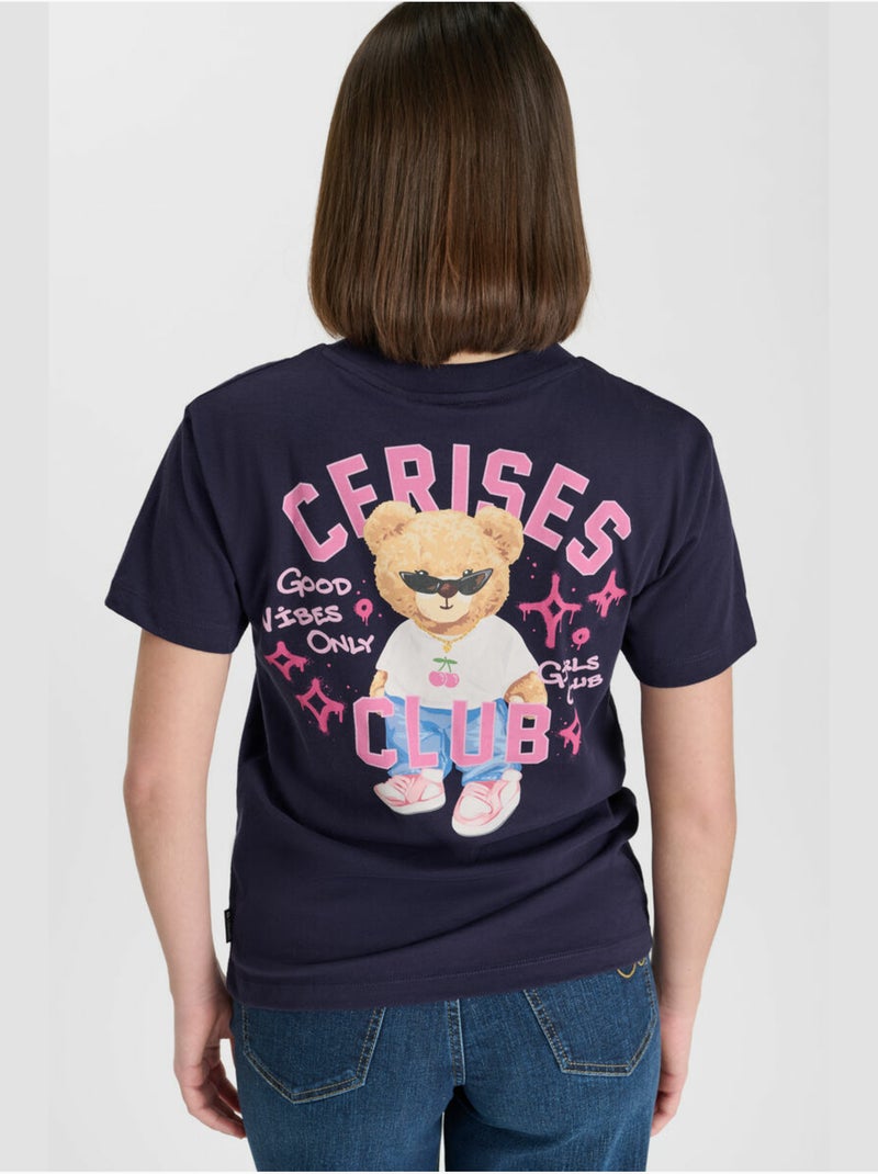 Tee-Shirt LIAMGI 'Le Temps Des Cerises' Bleu - Kiabi