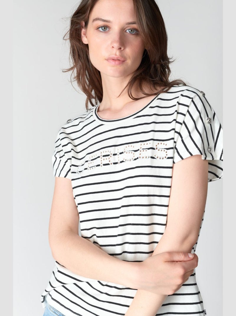 Tee-Shirt LILAS 'Le Temps Des Cerises' Blanc - Kiabi