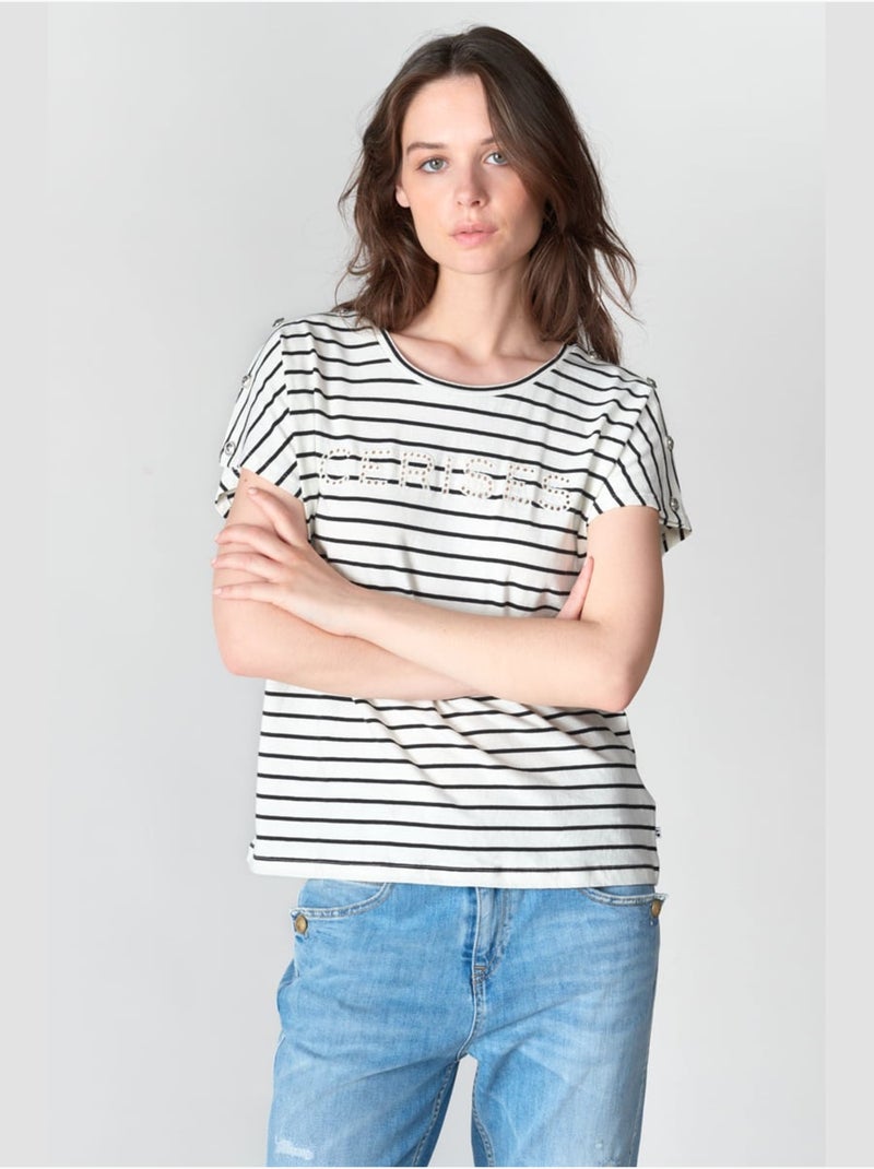 Tee-Shirt LILAS 'Le Temps Des Cerises' Blanc - Kiabi