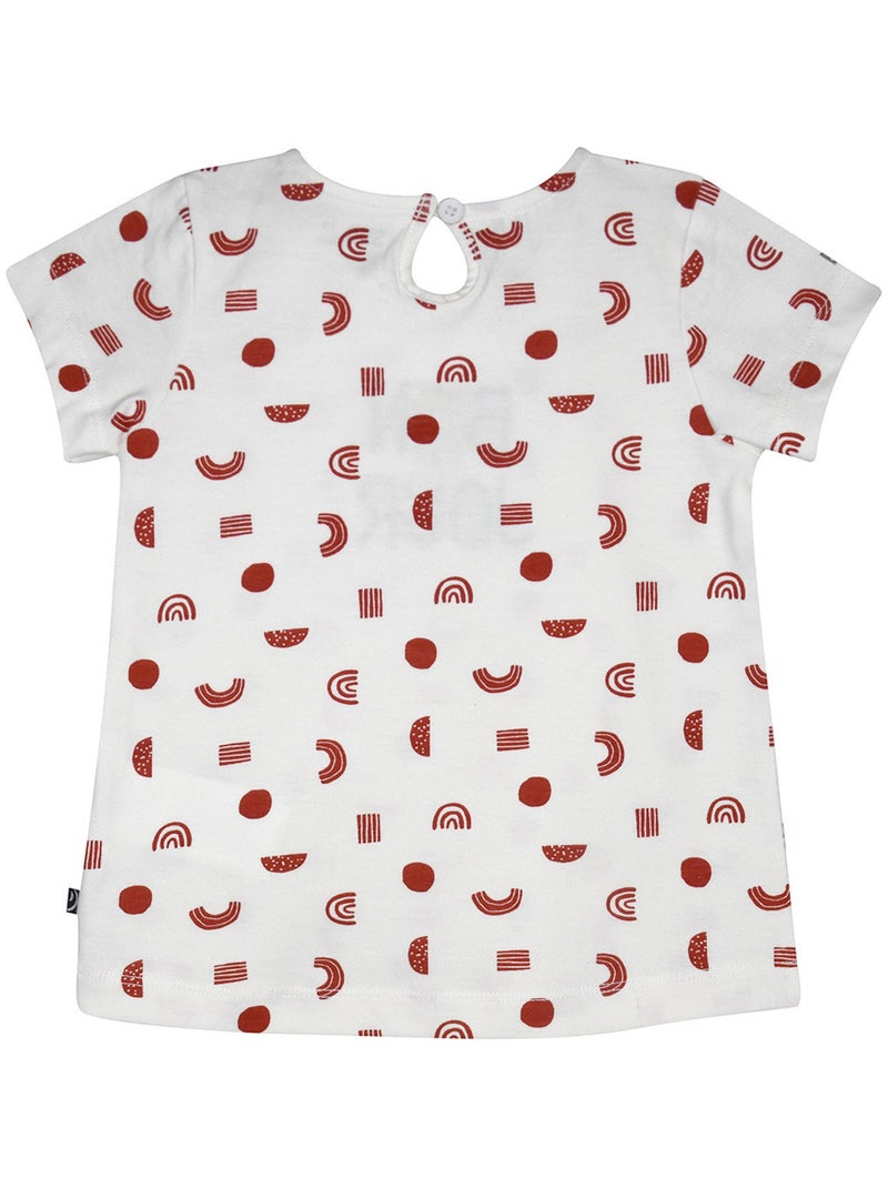 TEE SHIRT LILETTE MANCHES COURTES ENFANT Blanc - Kiabi