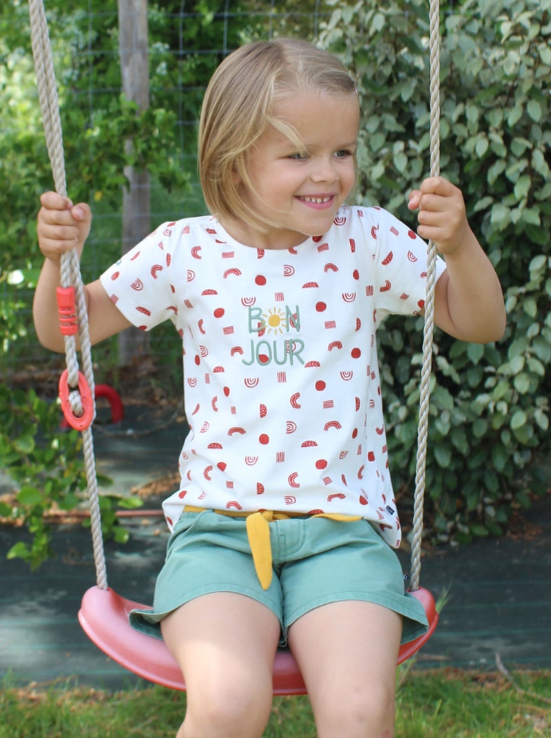 TEE SHIRT LILETTE MANCHES COURTES ENFANT Blanc - Kiabi