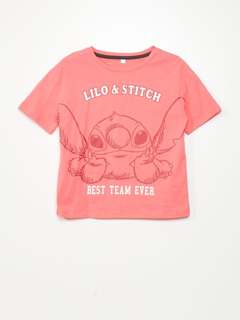 Tee-shirt  'Lilo et Stitch' de 'Disney' Rose - Kiabi