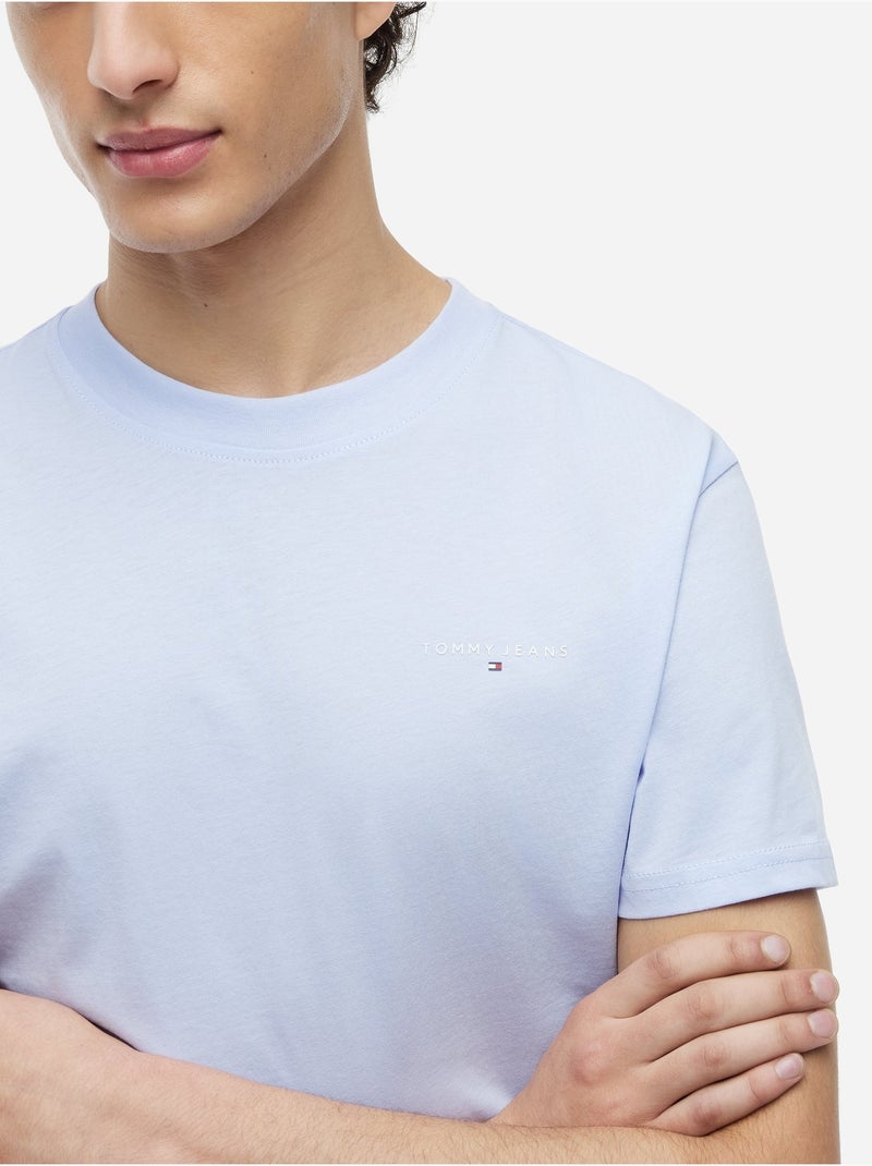 Tee Shirt Linear chest tee - Tommy jeans Bleu clair - Kiabi