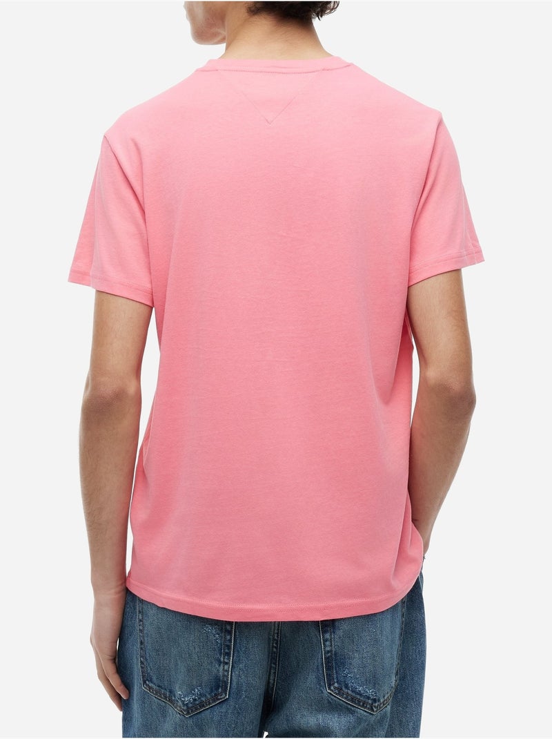 Tee Shirt Linear chest tee - Tommy jeans Rose - Kiabi
