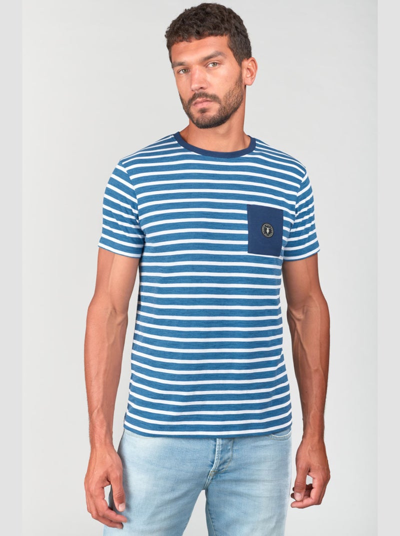 Tee-Shirt LIRON 'Le Temps Des Cerises' Bleu - Kiabi
