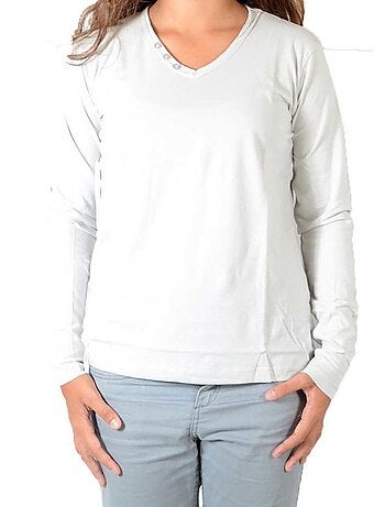 Tee Shirt Little Eleven Paris Basic V LS Mixte