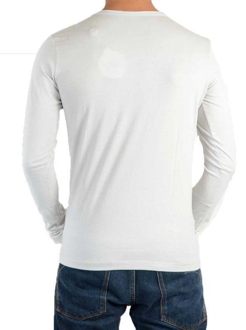 Tee Shirt Little Eleven Paris Basic V LS Mixte Blanc - Kiabi