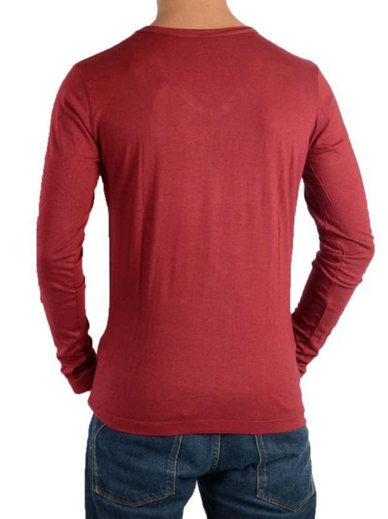 Tee Shirt Little Eleven Paris Basic V LS Mixte Rouge - Kiabi
