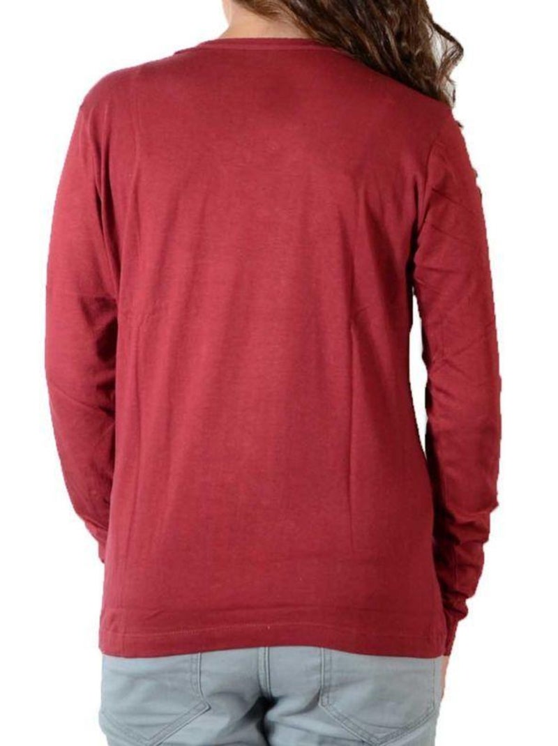 Tee Shirt Little Eleven Paris Basic V LS Mixte Rouge - Kiabi
