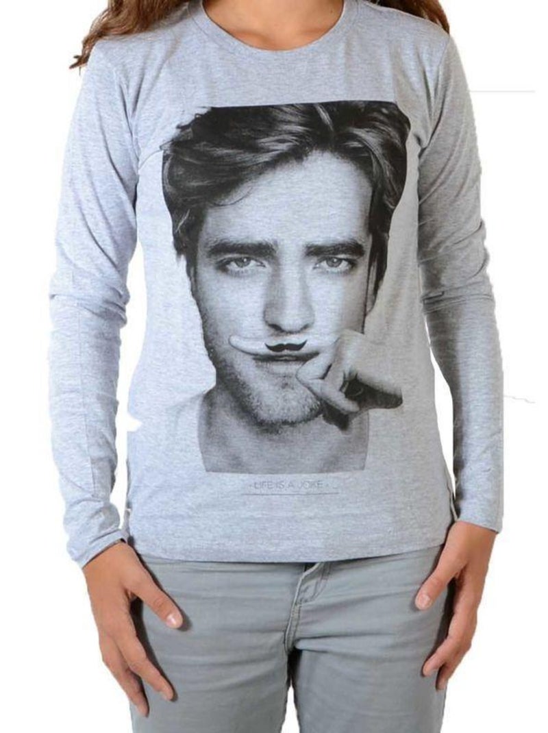 Tee Shirt Little Eleven paris Berty LS Mixte Gris - Kiabi