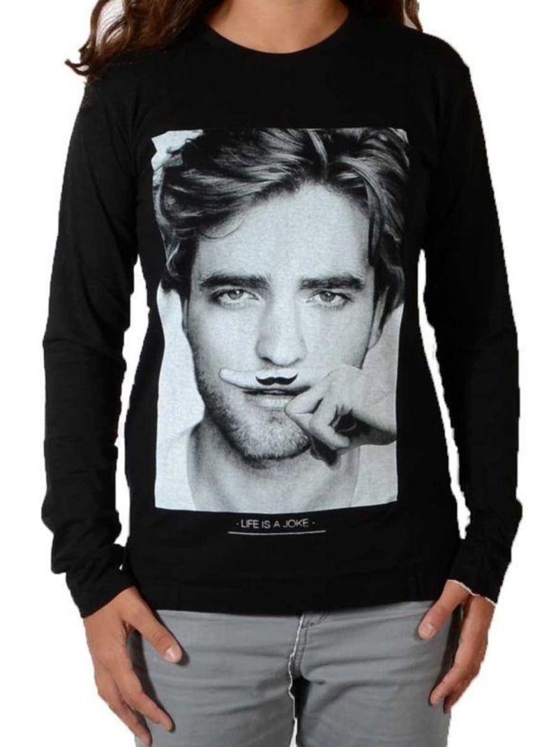 Tee Shirt Little Eleven paris Berty LS Mixte Noir - Kiabi