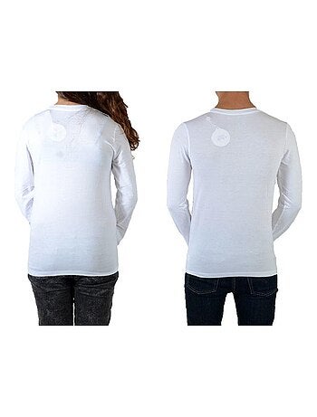 Tee Shirt Little Eleven Paris Bling LS Mixte Garçon Fille Blanc