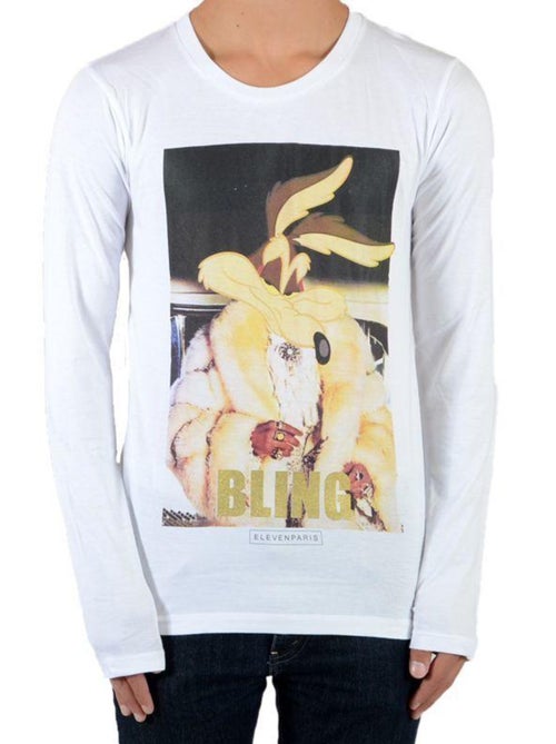 Tee Shirt Little Eleven Paris Bling LS Mixte Garçon   Fille  Blanc - Kiabi