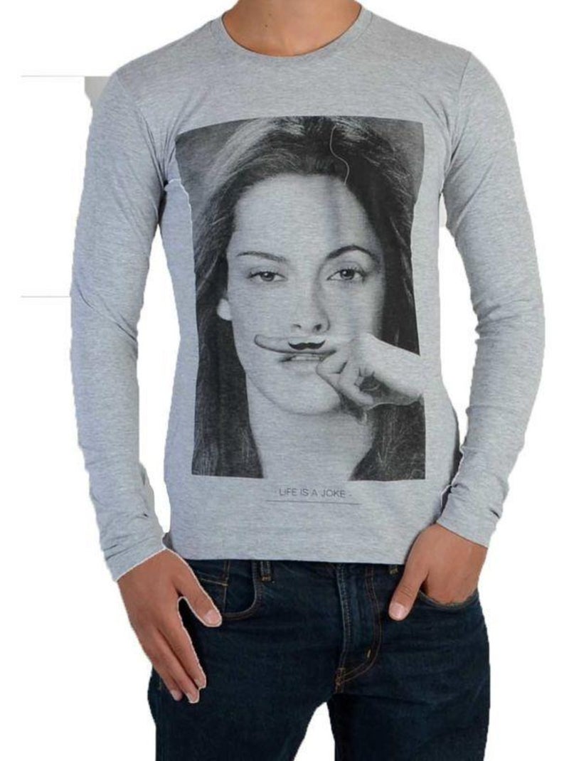 Tee Shirt Little Eleven paris Chris LS Mixte Gris - Kiabi