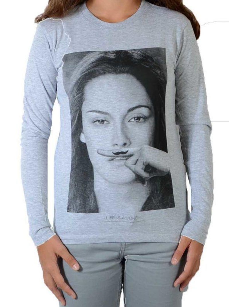 Tee Shirt Little Eleven paris Chris LS Mixte Gris - Kiabi