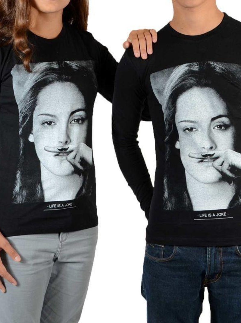 Tee Shirt Little Eleven paris Chris LS Mixte Noir - Kiabi
