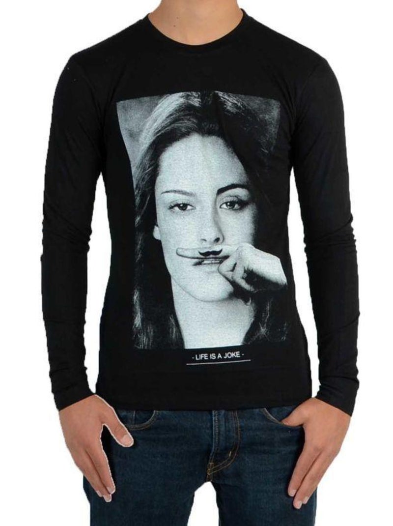 Tee Shirt Little Eleven paris Chris LS Mixte Noir - Kiabi