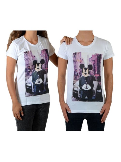 Tee Shirt Little Eleven Paris Dickey SS Mickey Mixte Garçon   Fille  Blanc - Kiabi