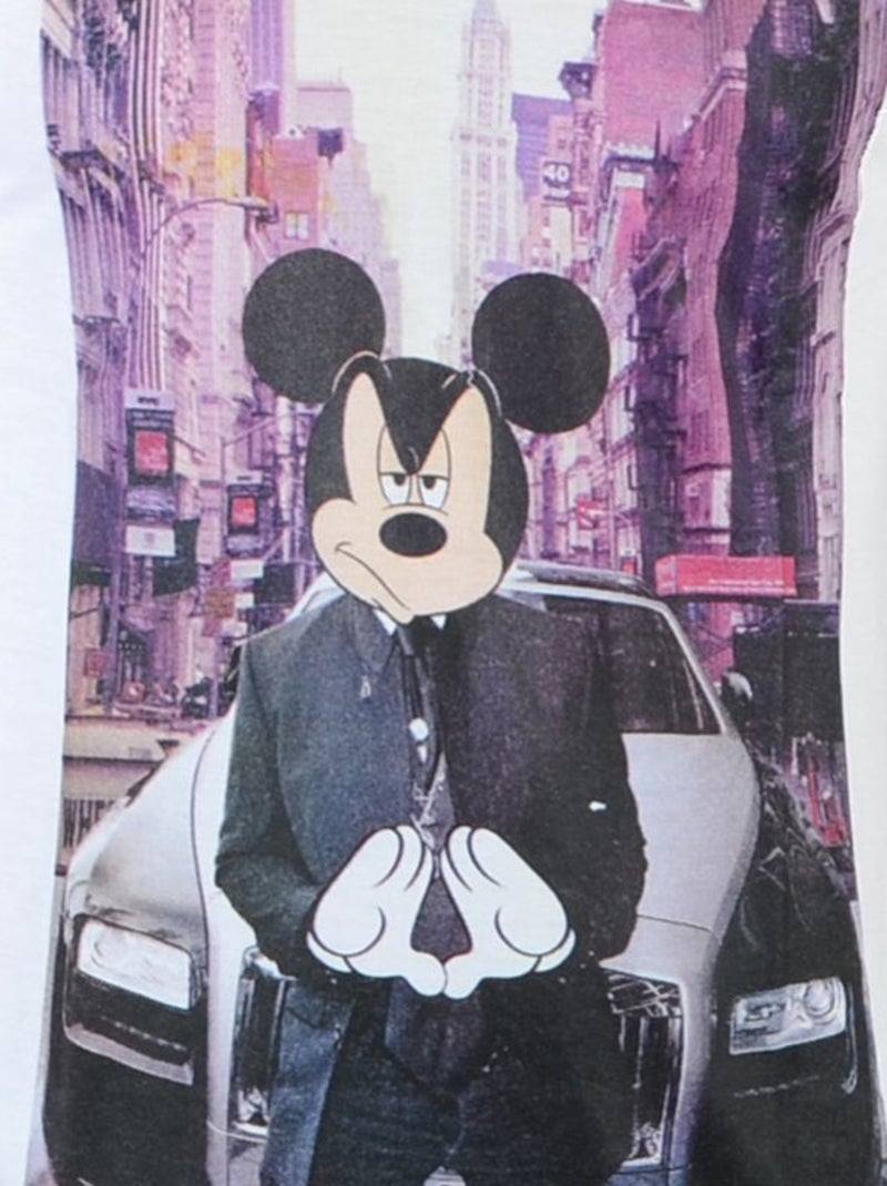 Tee Shirt Little Eleven Paris Dickey SS Mickey Mixte Garçon   Fille  Blanc Blanc - Kiabi