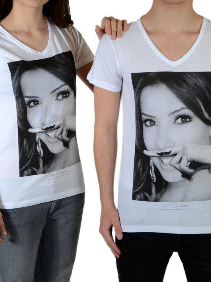 Tee Shirt Little Eleven Paris Eva SS Mixte Blanc - Kiabi