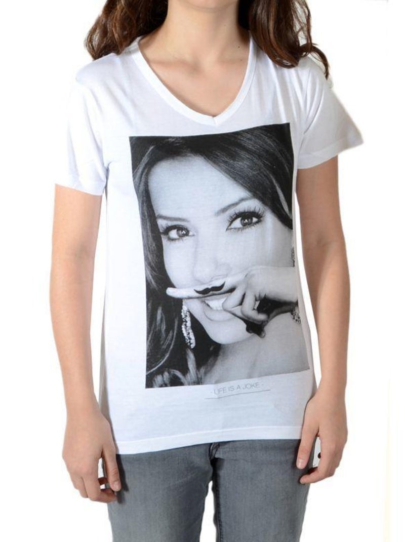 Tee Shirt Little Eleven Paris Eva SS Mixte Blanc - Kiabi