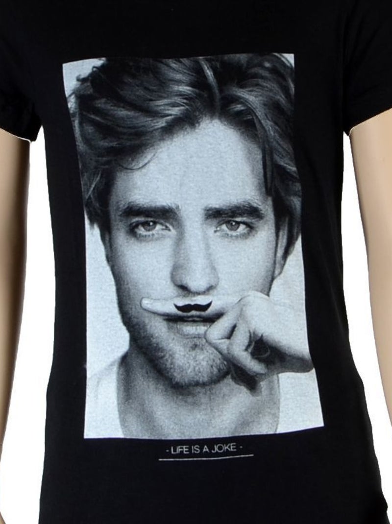 Tee Shirt Little Eleven Paris Fille Little Berty Robert Pattinson Noir - Kiabi