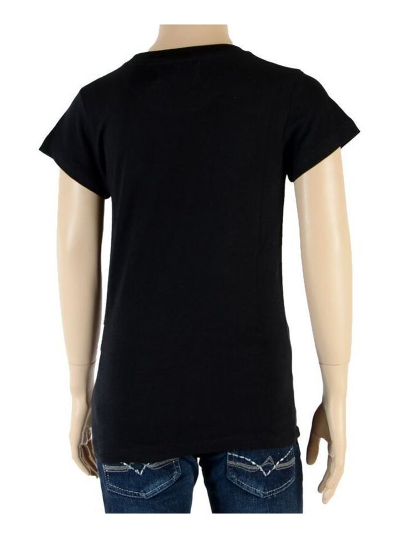 Tee Shirt Little Eleven Paris Fille Little Berty Robert Pattinson Noir - Kiabi