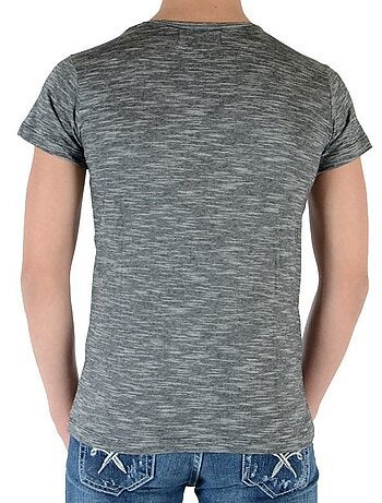 Tee Shirt Little Eleven Paris Garçon Little Smith TS Gris Cotton Vintage