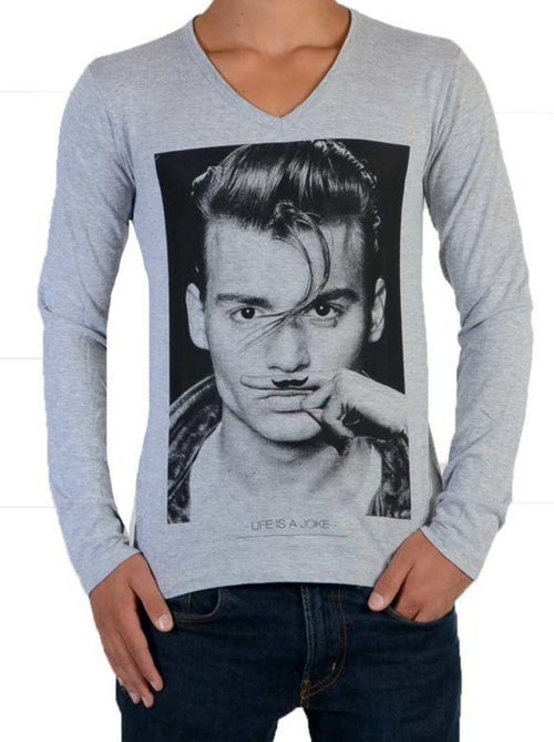 Tee Shirt Little Eleven paris JD LS Mixte Garçon   Fille  Jonhy Depp - Kiabi